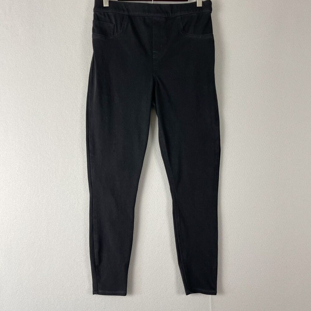 Spanx‎ Jean-ish Ankle Leggings Womens Large Black Stretchy Pull On Casual